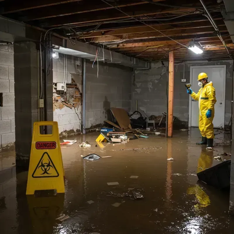 Flooded Basement Electrical Hazard in New Palestine, IN Property