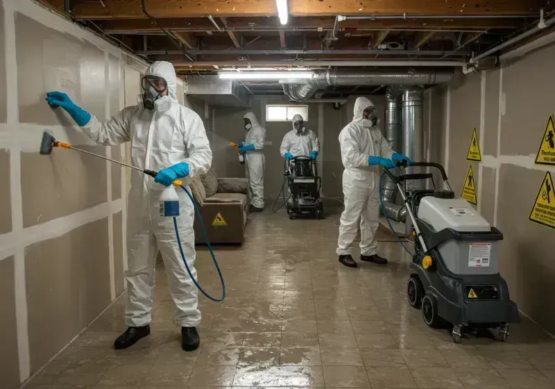 Basement Moisture Removal and Structural Drying process in New Palestine, IN